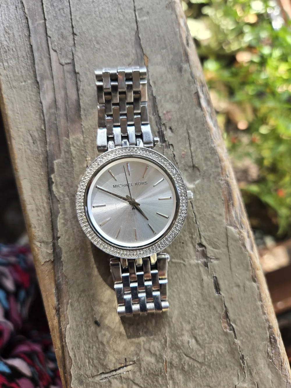 Michael Kors Silver Crystal-Trim Stainless Steel Watch